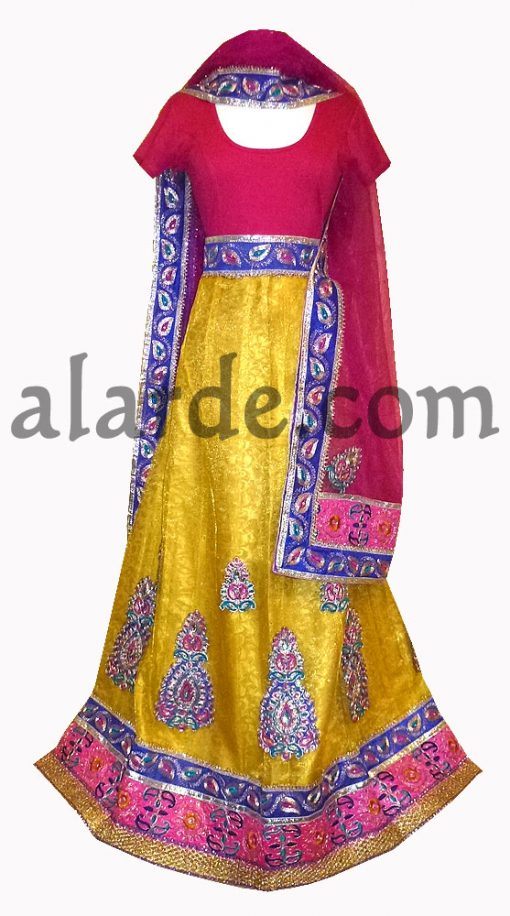 Traje-bollywood-lengha-Modelo-64.-Amarillo-y-fucsia.