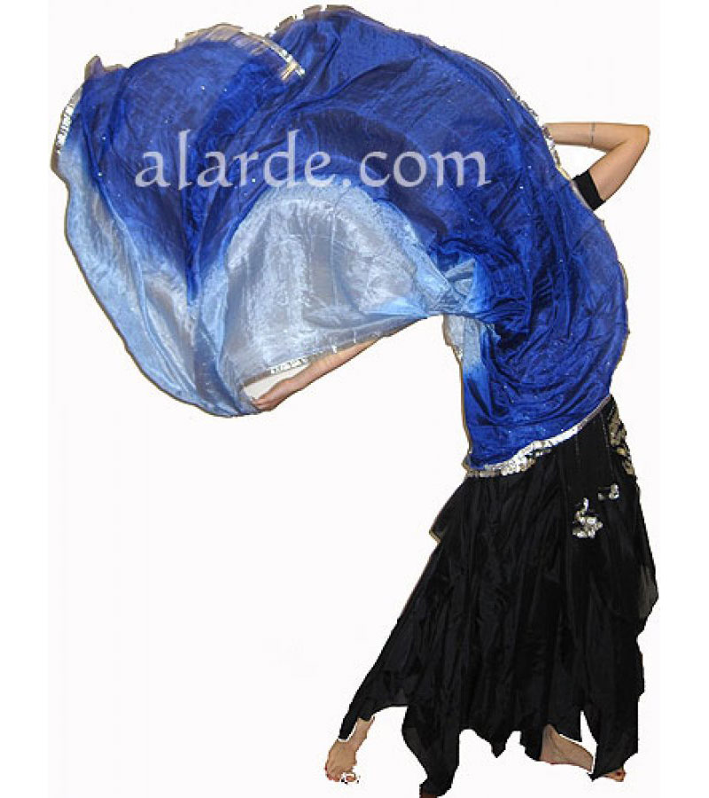 Velo de seda para danza del vientre violeta azul turquesa -  España