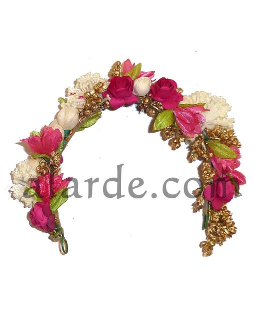 Imitation hair flowers for indian dances fuchsia