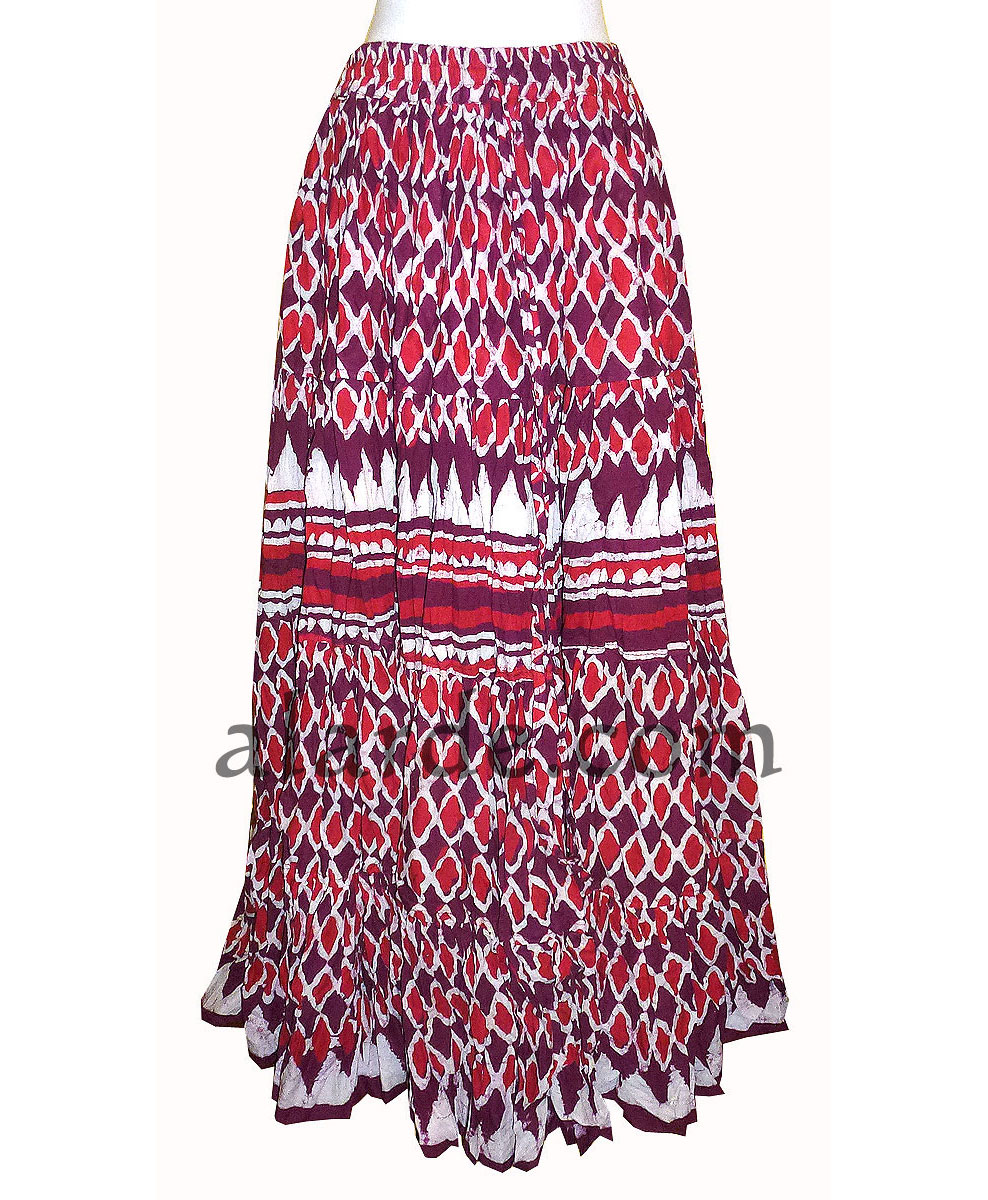 Wevez BRM Falda larga tribal de algodón multicolor 