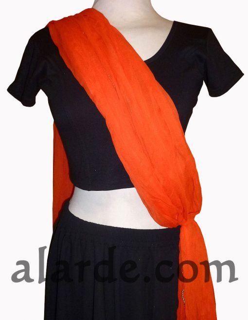 Dupatta-de-gasa-con-ribete-y-borlas-Naranja-PORTADA-2