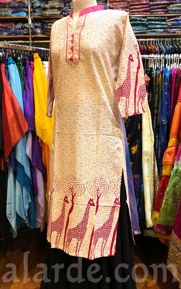 Kurta-Bollywood-Algodón-Modelo-..