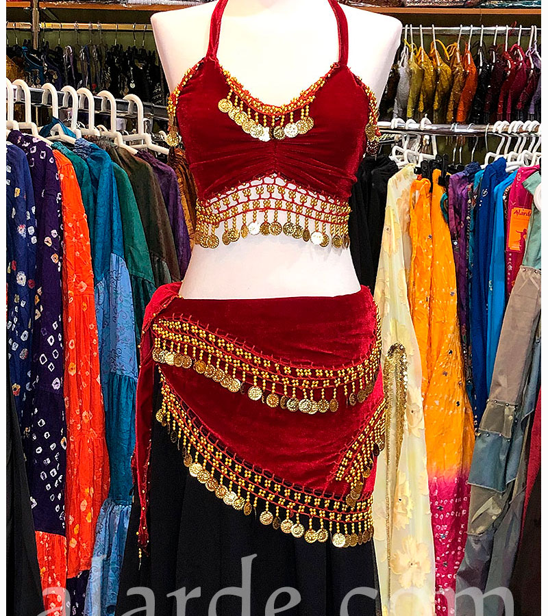 Conjunto-de-pañuelo-y-top-de-terciopelo-con-monedas- Conjunto-de-pañuelo-y-top-de-terciopelo-con-monedas-